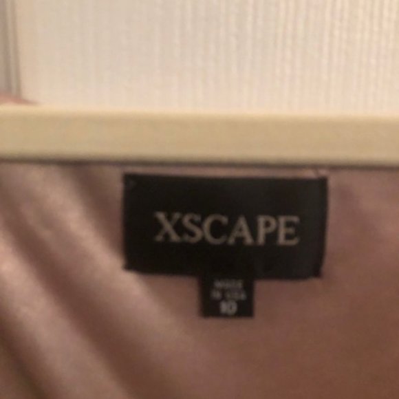 EUC Xscape Evenings Nude and Silver Beaded Dress - Picture 2 of 6